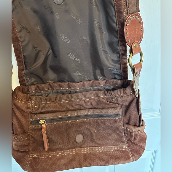 Fossil Chocolate Brown Messenger Bag with Decorative Strap - Picture 7 of 11